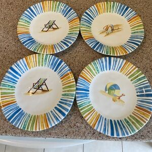 222 Fifth “Beach Stripes” Plates